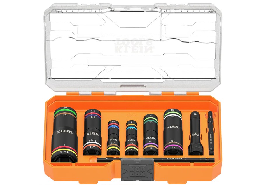 socket set in an orange case