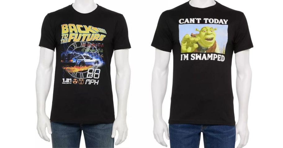 Kohl's Men's Back to the Future and Shrek Shirts