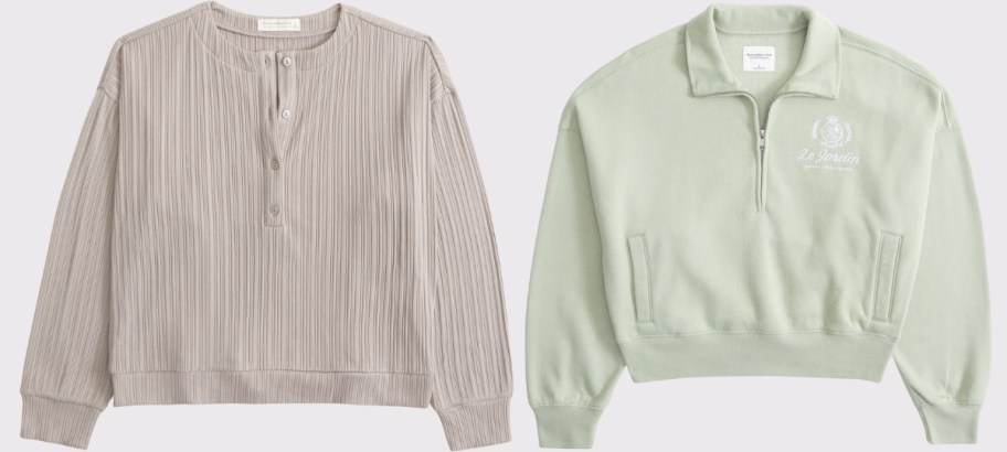 two womens cropped sweatshirts