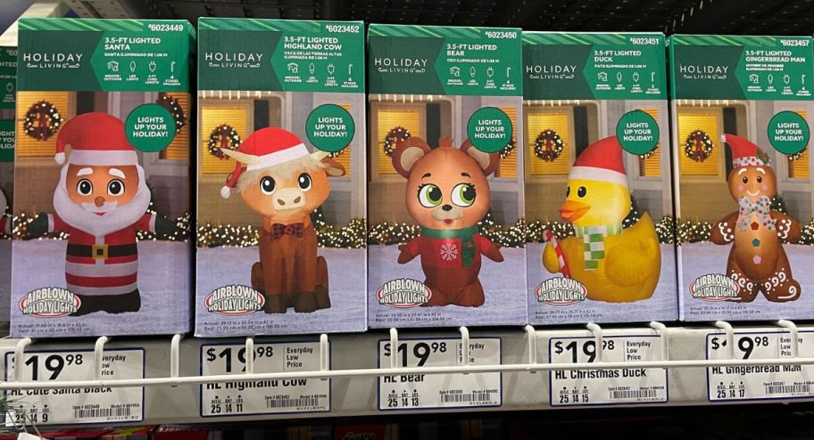 display of Lowe’s Christmas inflatables 2025