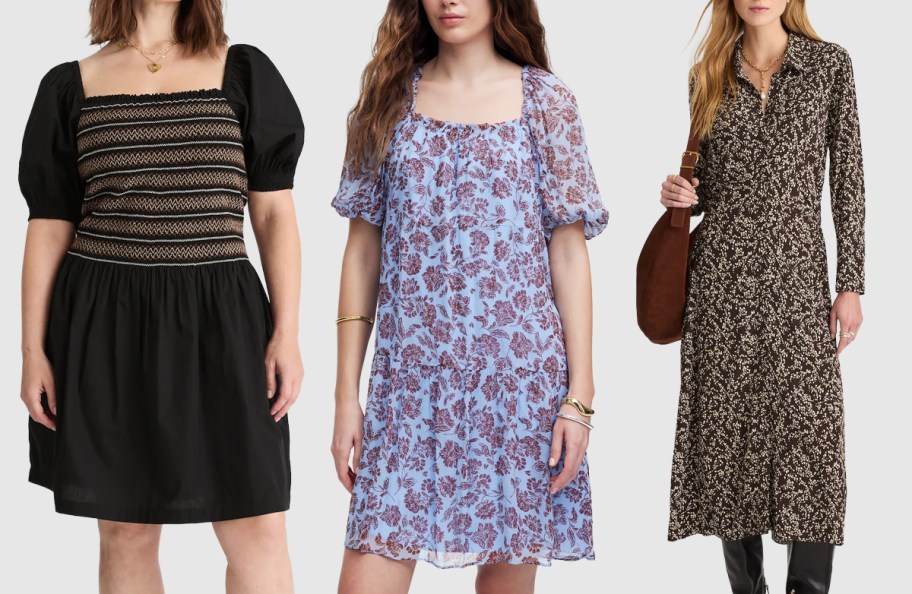 Madewell Poplin Puff-Sleeve Mini Dress, Puff-Sleeve Mini Dress, Ruched Midi Shirtdress