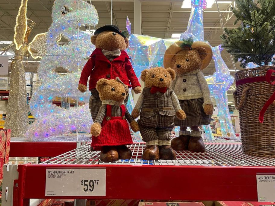 Member's Mark Plush Bear Family 4-Piece Set displayed at the store