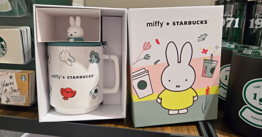 Starbucks Miffy 14-ounce ceramic mug with topper