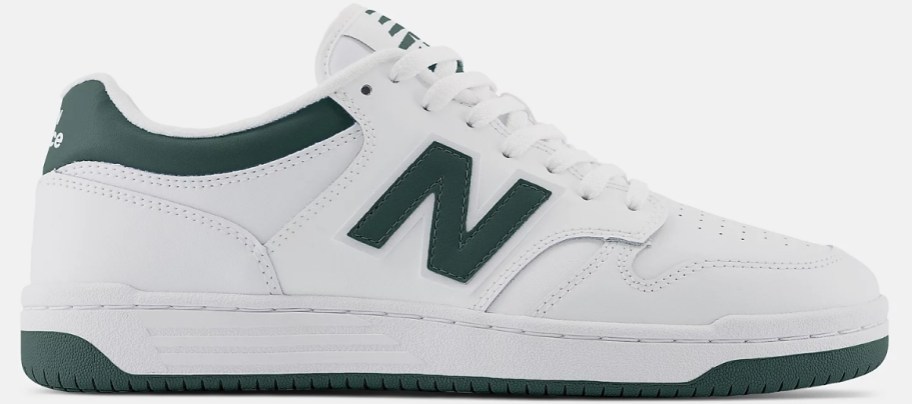 white sneaker with green accents