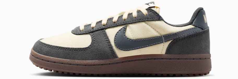 dark grey and white nike sneaker