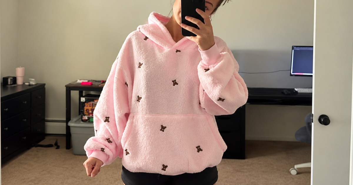 Cozy Plush Hoodies Under $9 at Walmart (Regularly $20) &ndash; Cute Embroidered Designs!