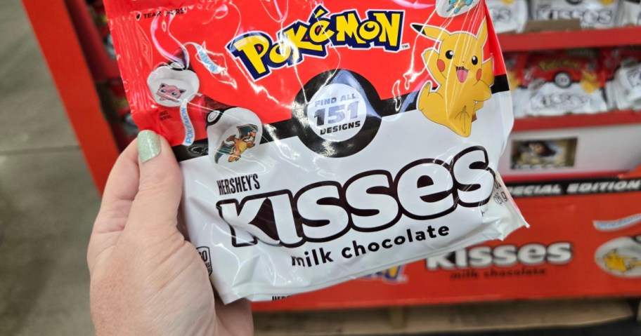 Pokemon hershey's kisses candy bag in hand