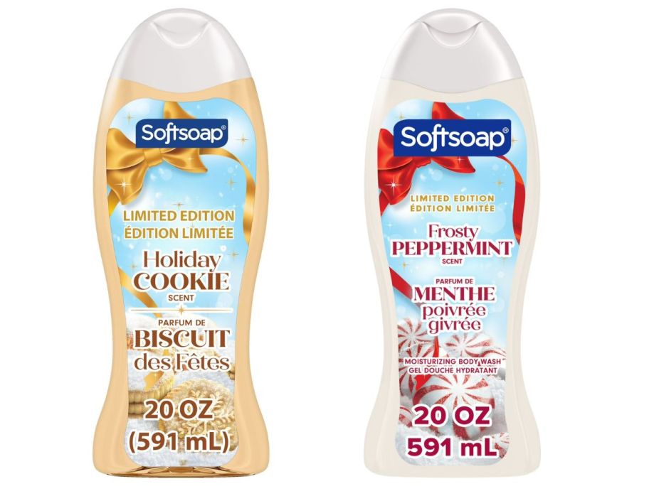2 bottles of softsoap body wash in seasonal scents