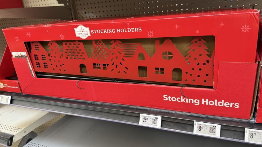large Stocking holder displayed on a shelf
