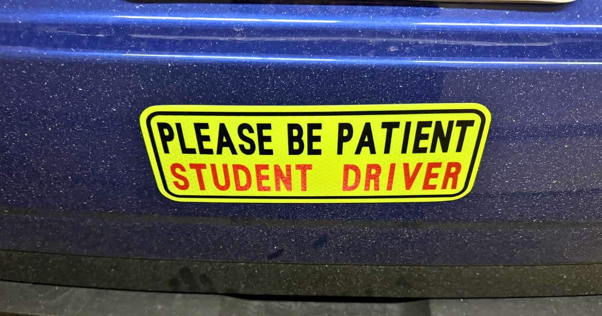 6pcs Student Driver Magnet Funny, 10x3.5 Inch Reflective