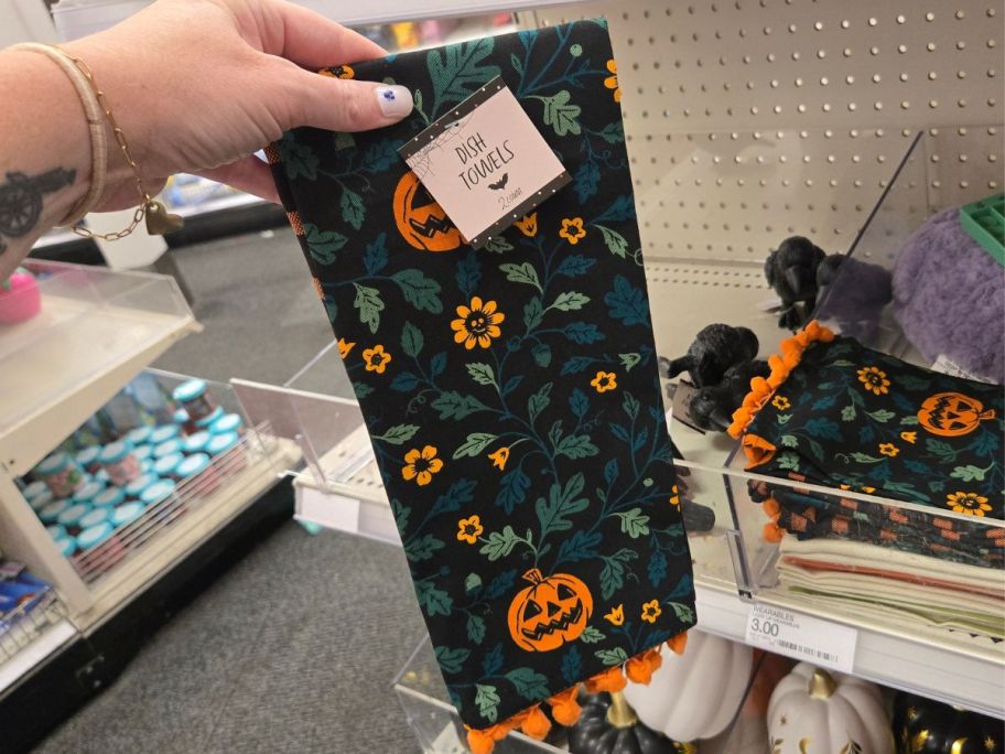 A 2-pack of Halloween dish Towels from Target's Bullseye's Playground
