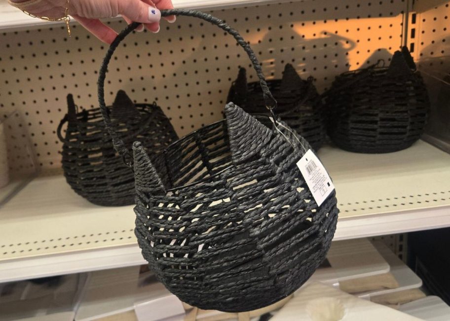 Decoraive Halloween Basket with Cat Ears from Target's Bullseye Section