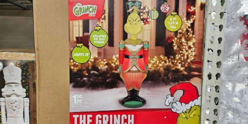 $60 Off The Grinch Giant Christmas Nutcracker LED Blow Mold at Walmart (He’s 6 Feet Tall!)