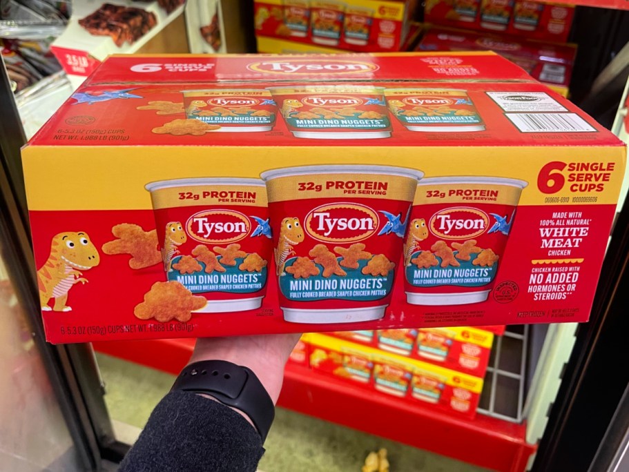 Tyson mini dino nugget chicken cups available at sam s club packed