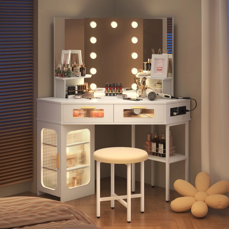 makeup vanity with led lights
