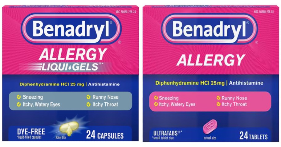 two boxes of allergy medicine