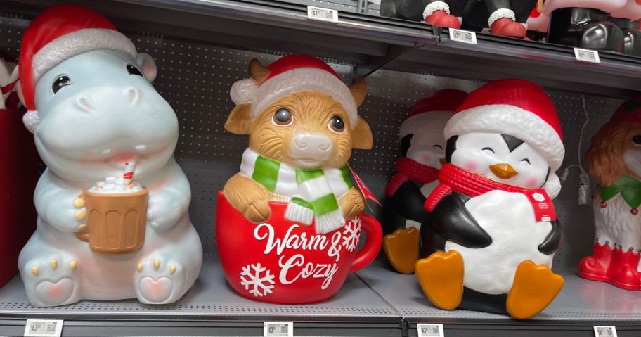 Christmas Hippo, Cow, & Penguin