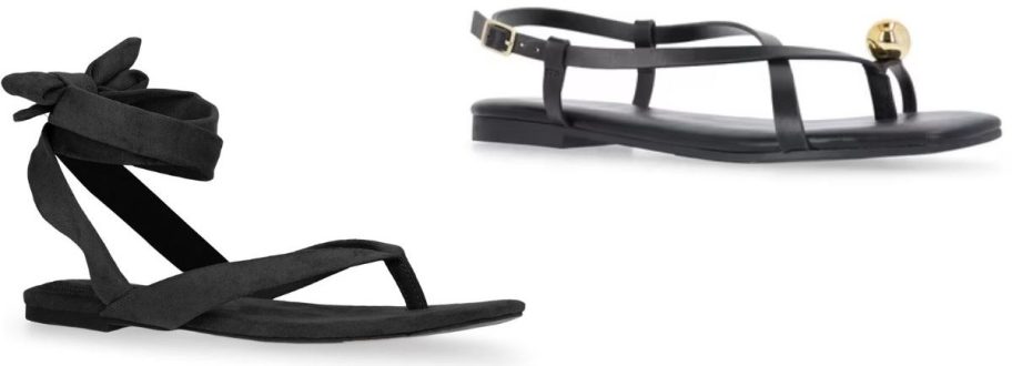 Stock images of two women's sandals from Walmart