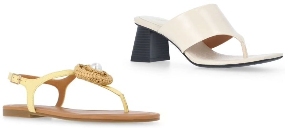 Stock images of two women's sandals from Walmart