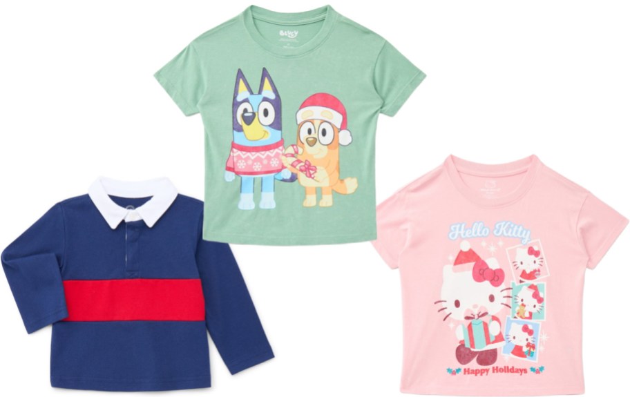 Three kids tshirts from Walmart.