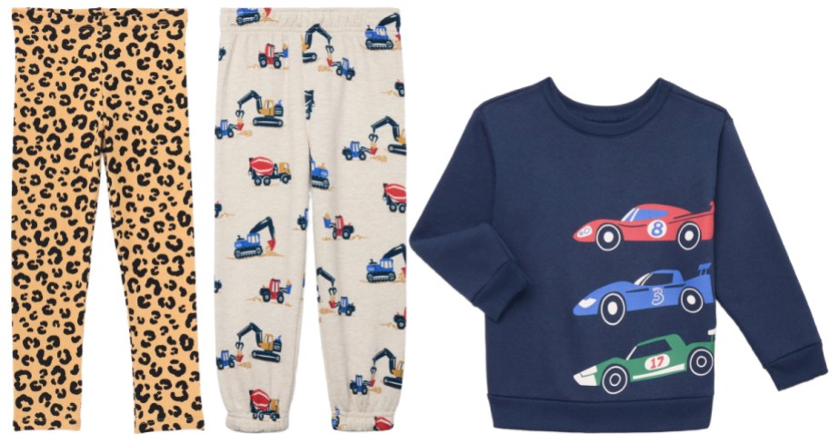 Three Walmart kids clothing items.