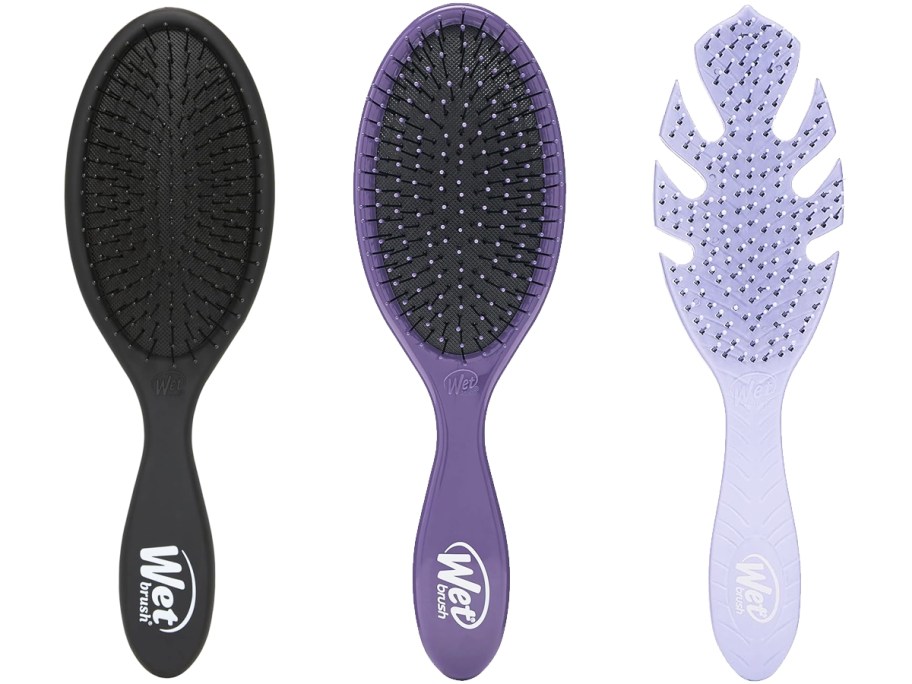 black and purple wet brushes
