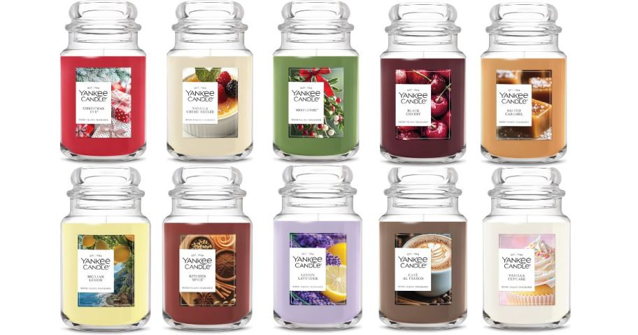 several Yankee Candle Jars