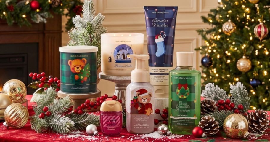 bath and body works Home Sweet Holidays Collection on display