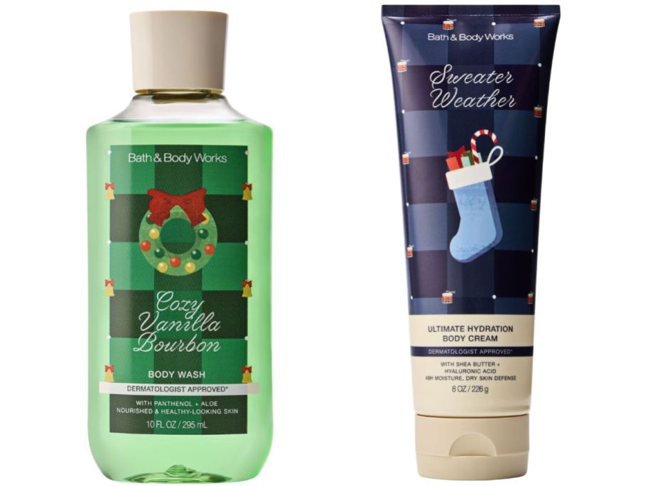 bath and body works holiday body wash and cream
