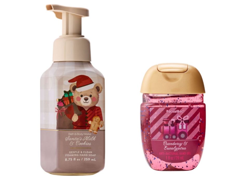 bath and body works holiday hand soap and pocketbac