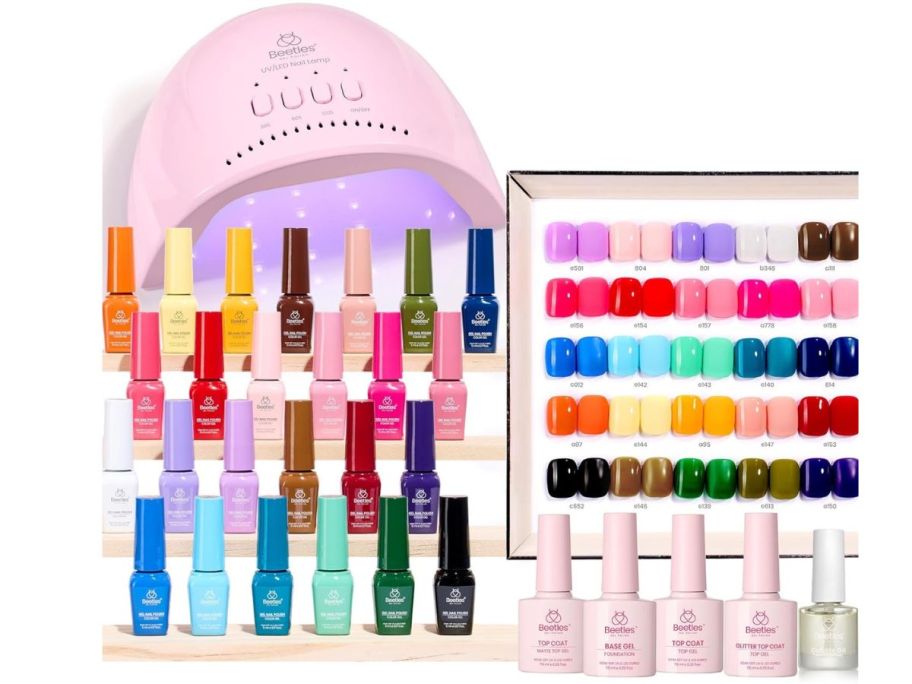 stock image of beetles nail polish displayed next to nail drying