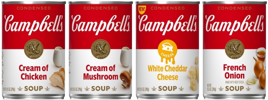 four cans of condensed soup