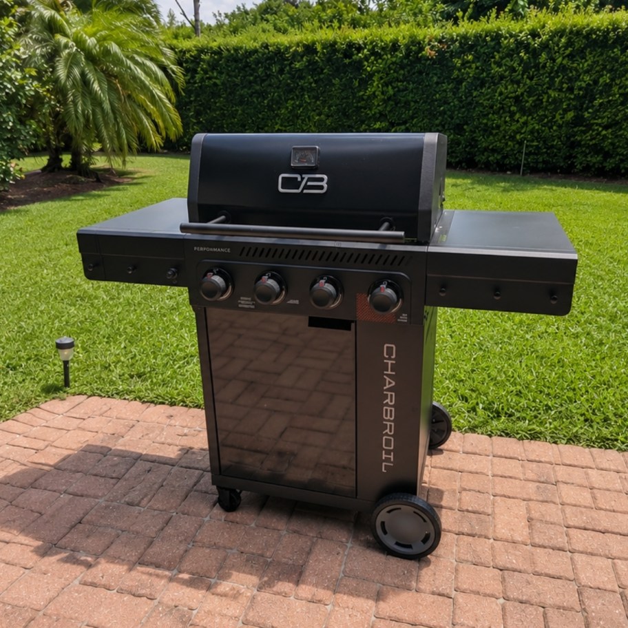 charbroil propane grill on a patio