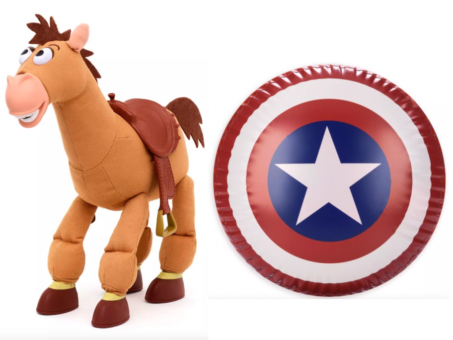 bullseye doll and captain america shield