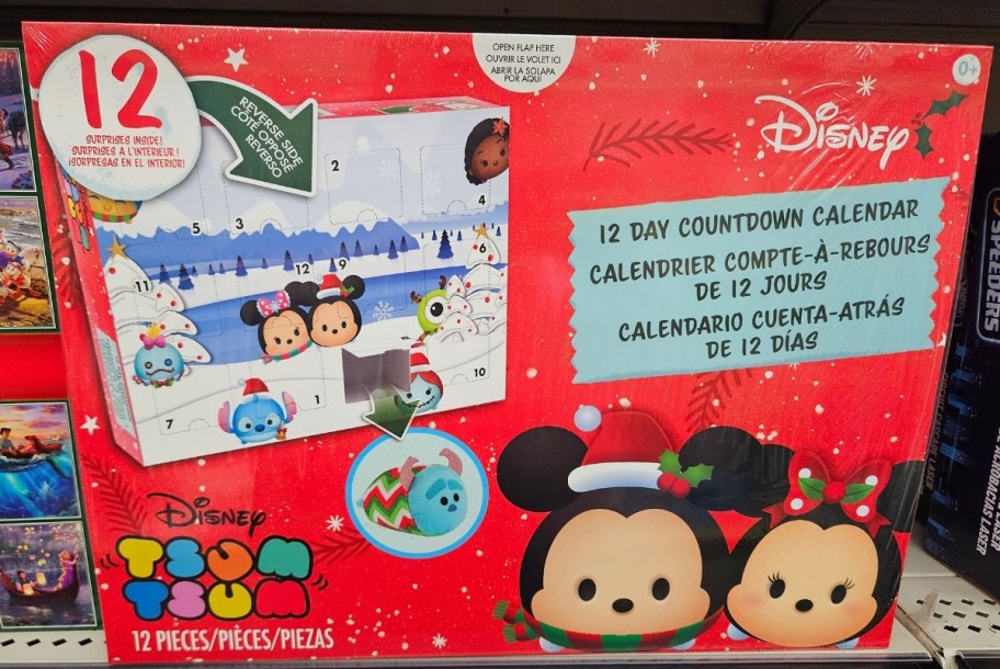 tsum tsum advent calendar on a store shelf