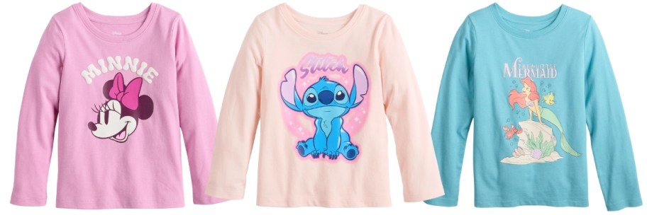 3 kids disney character tees