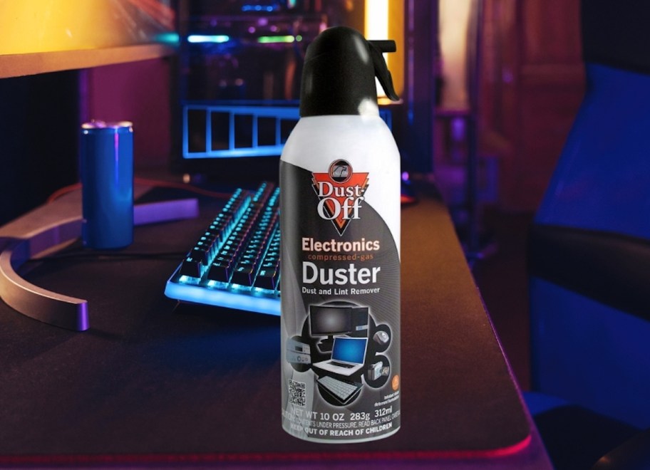 dust off bottle on gaming desk