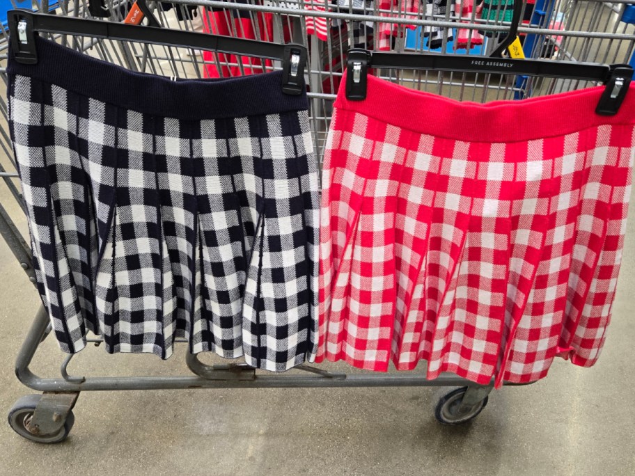 Two Free Assembly sweater skirts at Walmart.