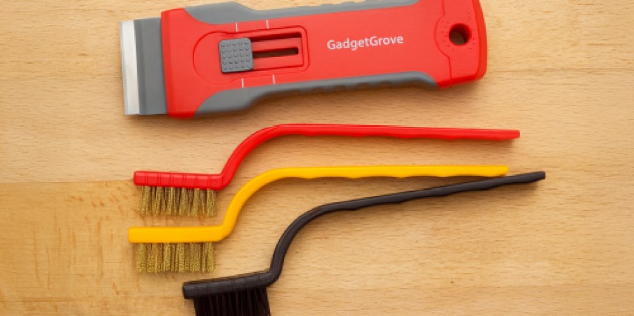 Razor Blade Scraper Tool w/ 3 Cleaning Brushes + Refills Just $6 on Amazon