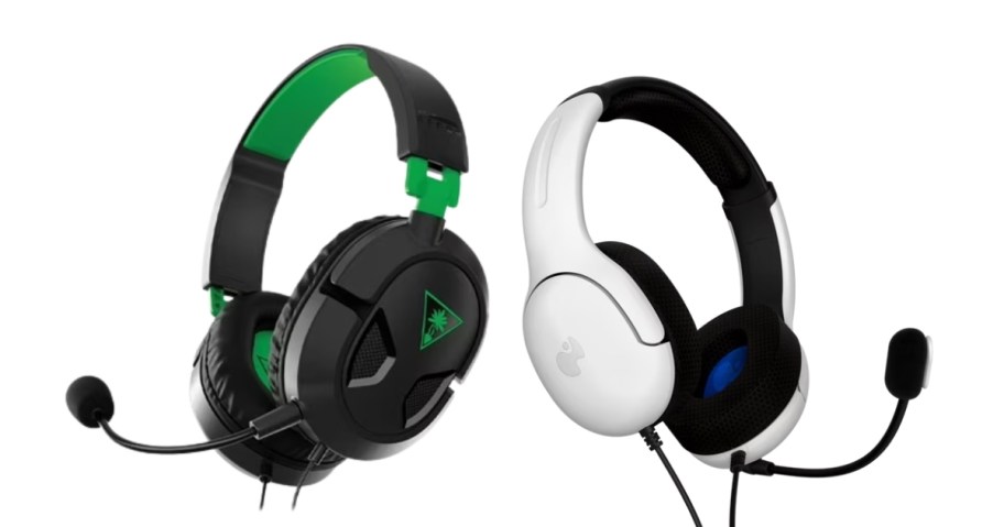 stock photo of turtle beach and playstation gaming headphones
