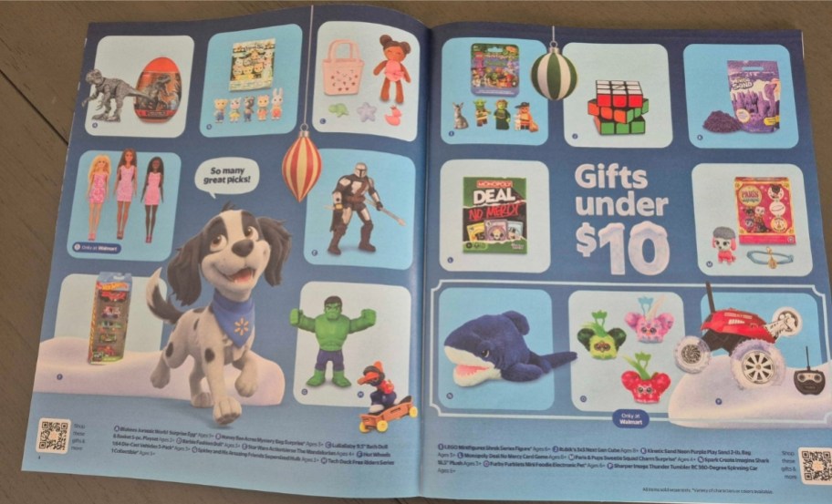walmart toy shop under $10 gifts spread