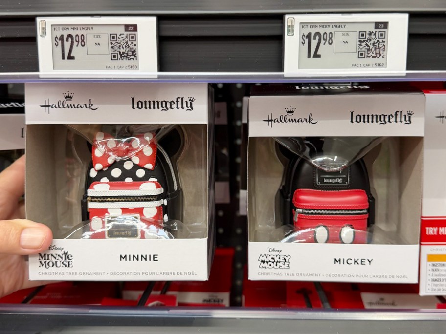 minnie and mickey loungfly ornamnets 
