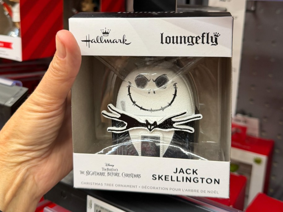 hand holding jack loungfly ornamnets 