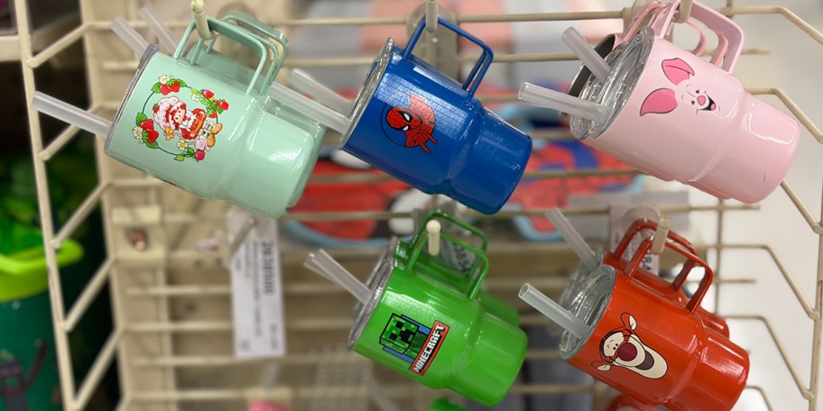 mini tumblers hanging in store