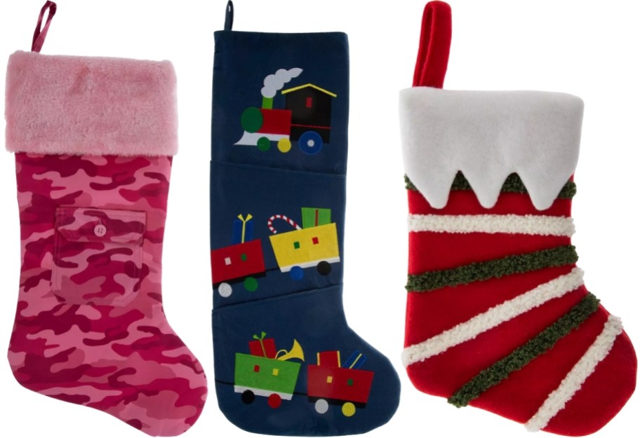 three christmas stockings