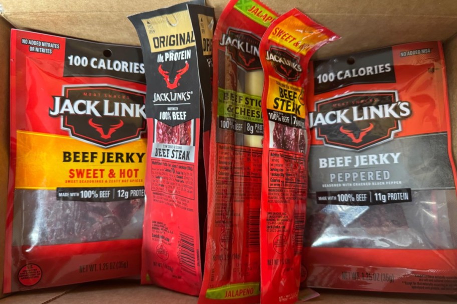 Jack Link's Spicy Beef Jerky packages