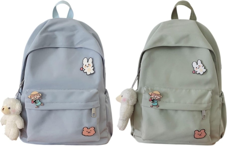 a pastel blue and green laptop backpacks