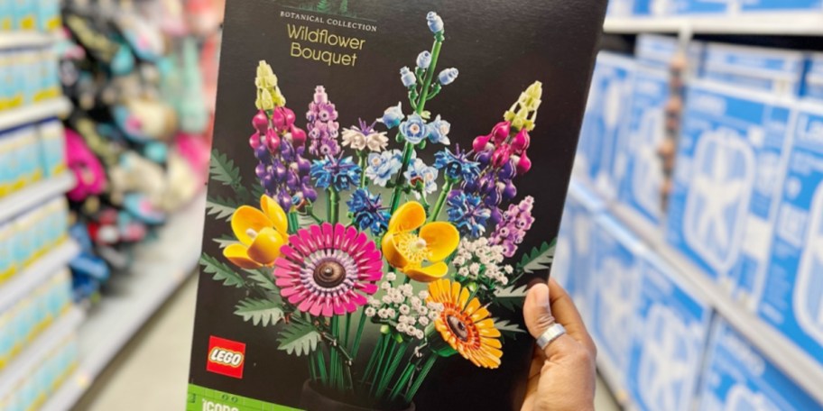 hand holding lego wildflower set