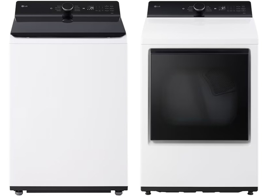 black and white lg wash and dryer