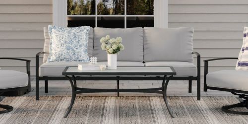 Lowe’s Patio Furniture Sale | Sofa & Table Set w/ Cushions Just $199 Shipped (Reg. $498)
